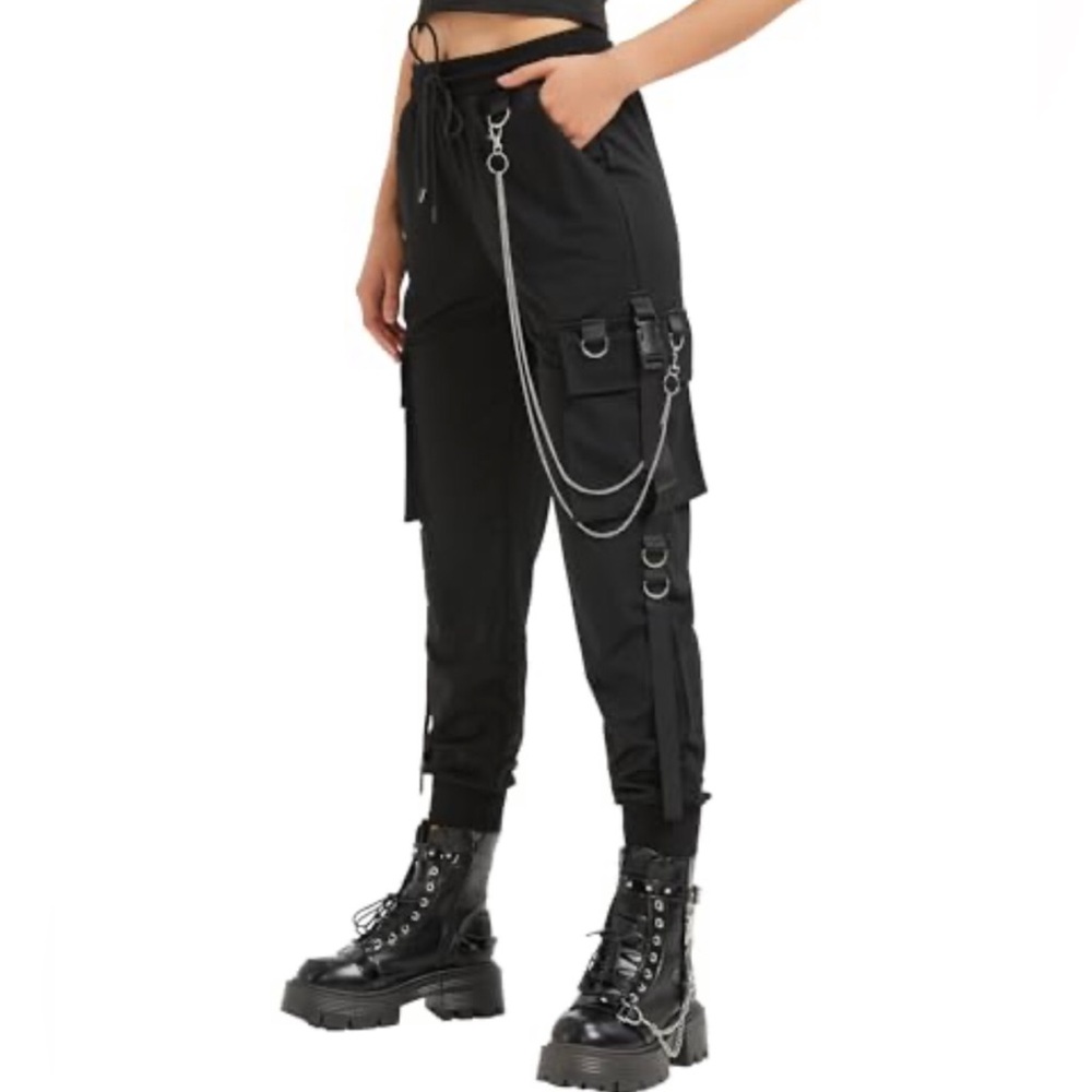 Meinvqiaoti Goth Cargo Joggers
